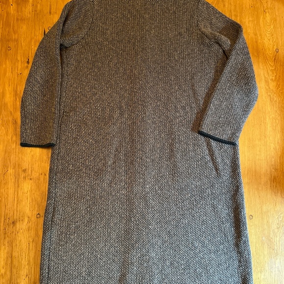 J Jill Brown Tweed Cotton Blend Duster Cardigan Sweater Jacket - Picture 15 of 16